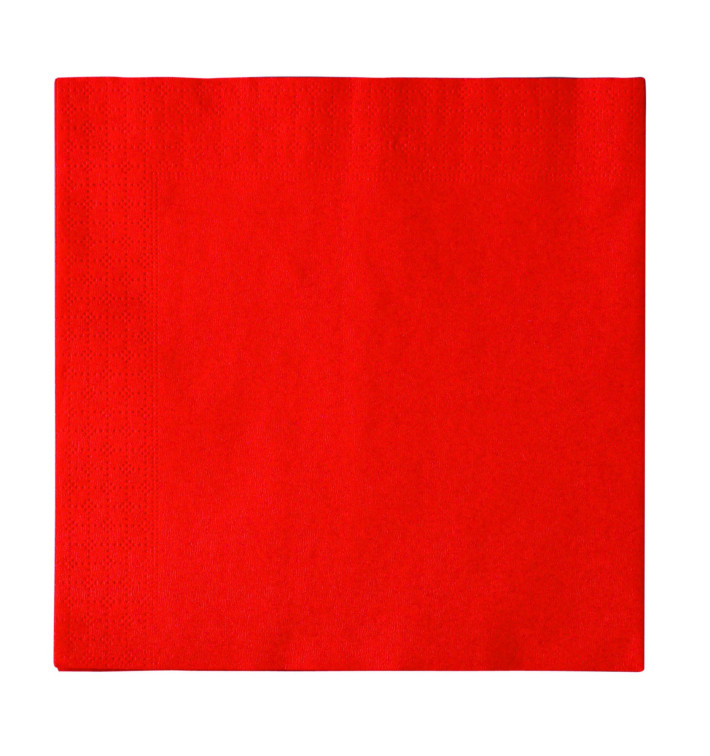 Serviette Papier 2 épaisseurs Rouge 33x33cm (50 Unités)