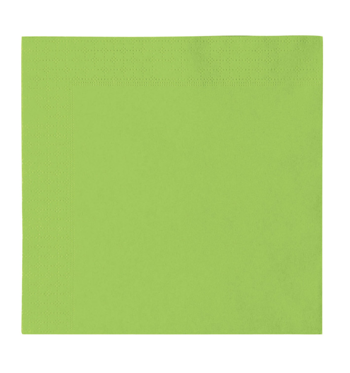 Serviette Papier 2 épaisseurs Vert citron 33x33cm (50 Utés)