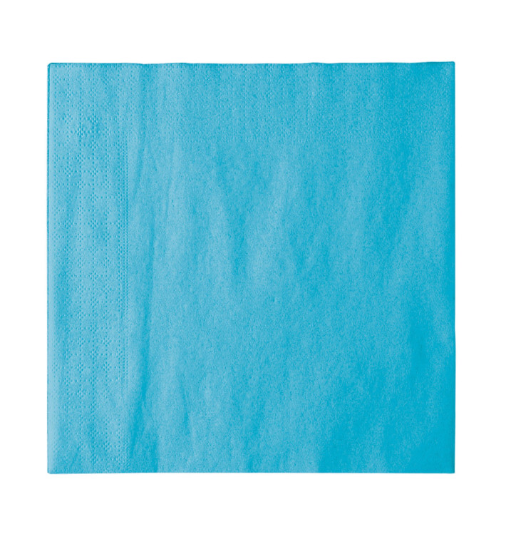 Serviette Papier 2 épaisseurs Turquoise 33x33cm (50 Unités)