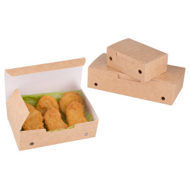 Boîte Repas à emporter Moyen Kraft 145x90x45mm (450 Utés)