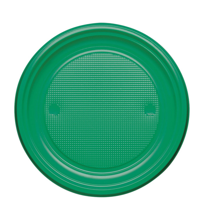 Assiette Plastique PS Plate Vert Ø220mm (780 Unités)