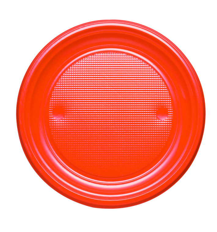 Assiette Plastique PS Plate Orange Ø170mm (50 Unités)