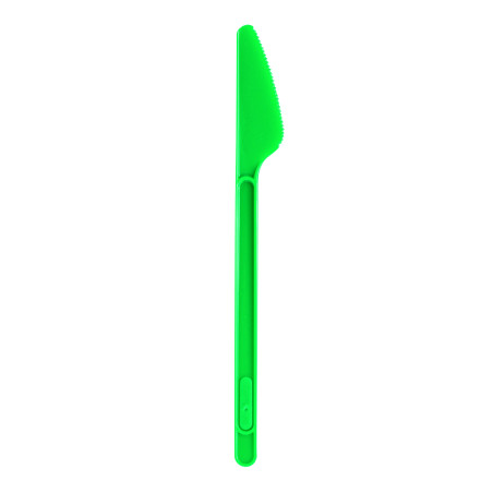 Plastic PS mes  groen 17,5cm (20 stuks) 