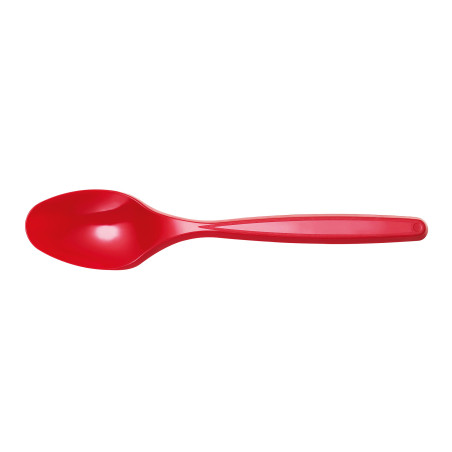 Petite Cuillère Plastique PS Rouge 120mm (40 Unités)