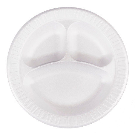 Assiette Thermique FOAM "Quiet Classic" 3 C. Stratifié Blanc Ø26cm (125 Unités)