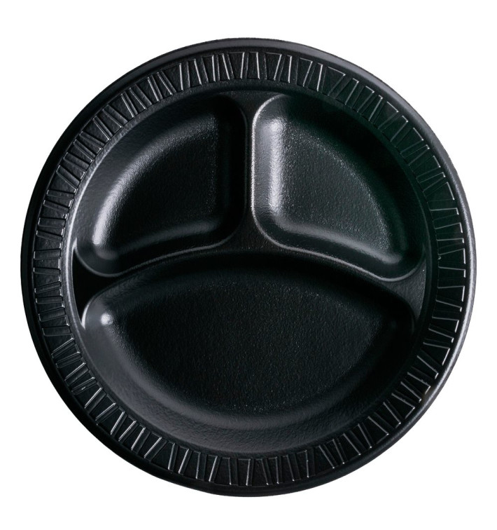 Assiette Thermique FOAM "Quiet Classic" 3 C. Stratifié Noir Ø230mm (125 Utés)