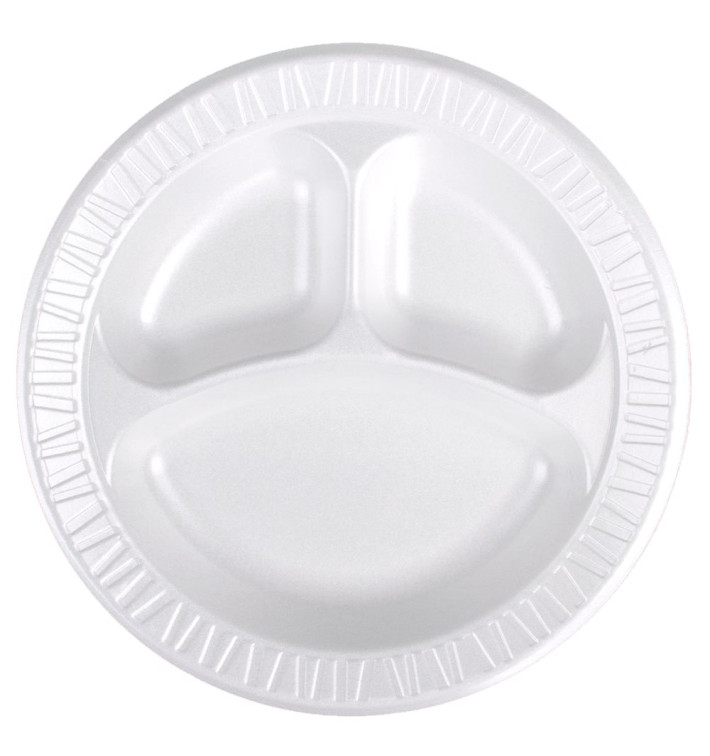 Assiette Thermique FOAM "Concorde" 3 C. Blanc Ø230mm (500 Unités)