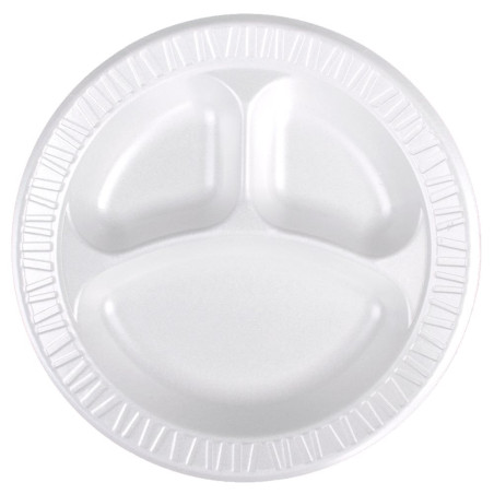 Assiette Thermique FOAM "Concorde" 3 C. Blanc Ø230mm (500 Unités)