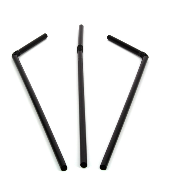 Pailles Flexibles Noires  Ø5mm 23 cm (20.000 Unités)