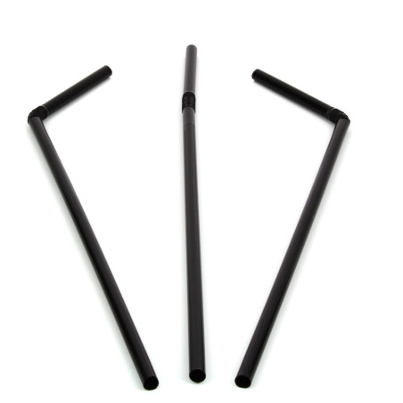 Pailles Flexibles Noires  Ø5mm 23 cm (20.000 Unités)