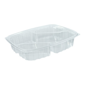 Récipient en Plastique OPS "ClearPac" 3 C. Diagonale Transp. 887ml (63 Utés)