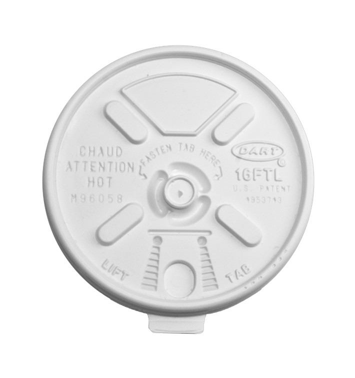 Couvercle "Lift n' Lock" PS Blanc Ø9,4cm (1000 Utés)