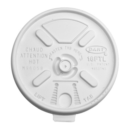 Couvercle "Lift n' Lock" PS Blanc Ø9,4cm (100 Utés)