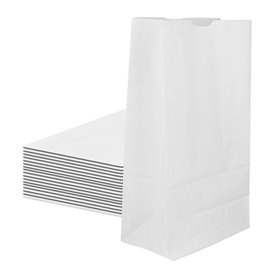 Sac en papier Kraft Blanc sans anses 12+8x24cm (1000 Unités)