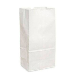 Papieren zak zonder handvat kraft wit 15+9x28cm (25 stuks)