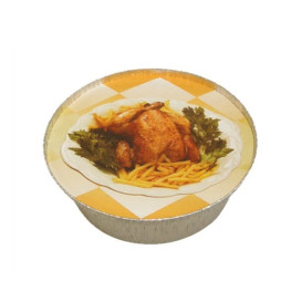 Couvercle Carton Récipient Rond 1900ml poulet (125 Unités)