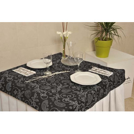 Nappe PP Non-Tissé  Noir "Cachemire" 120x120cm (150 Utés)