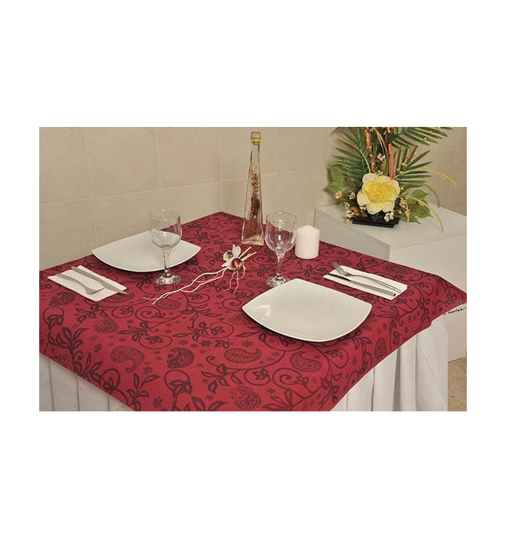 Nappe PP Non-Tissé Bordeaux "Cachemire" 120x120cm (150 Utés)