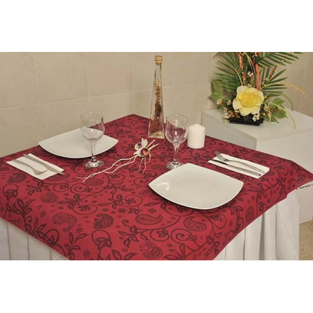 Nappe PP Non-Tissé Bordeaux "Cachemire" 120x120cm (150 Utés)