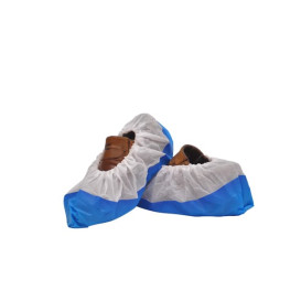 Wegwerp plastic schoen omhulsel met versterking van de tong TST PP CPE blauw (50 stuks)