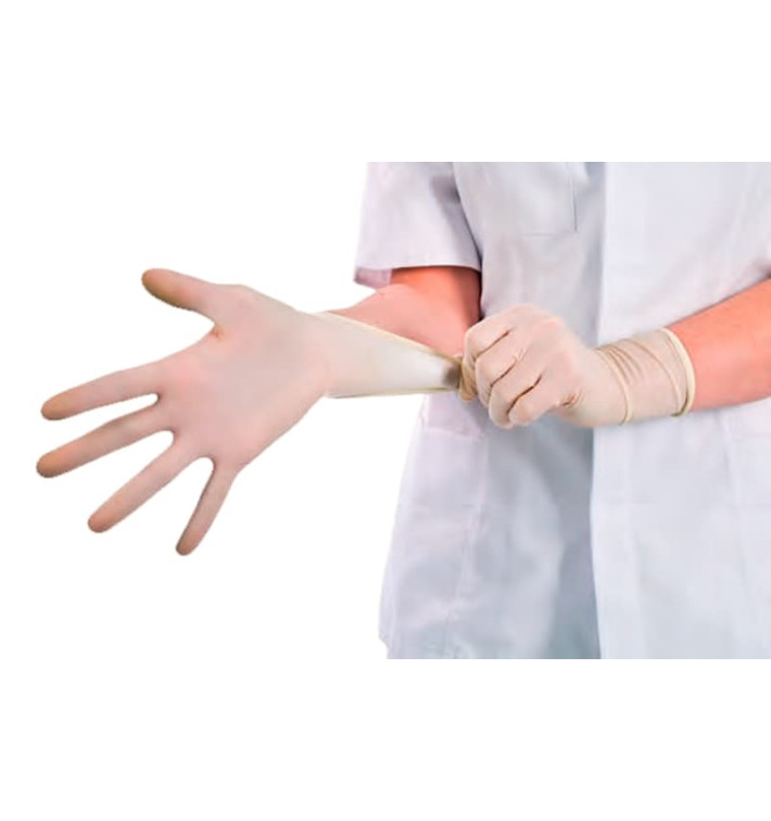 Gants en Latex Poudrés Blanc Taille M AQL 1.5 (1000 Utés)