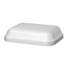 Schuim Deksel voor schuim Container "Diner-pakket" Rechthoekige vorm wit 430ml (500 stuks)