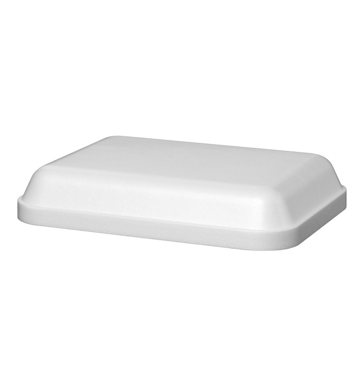 Couvercle pour Barquette Rectangulaire Foam Blanc 740ml (200 Unités)