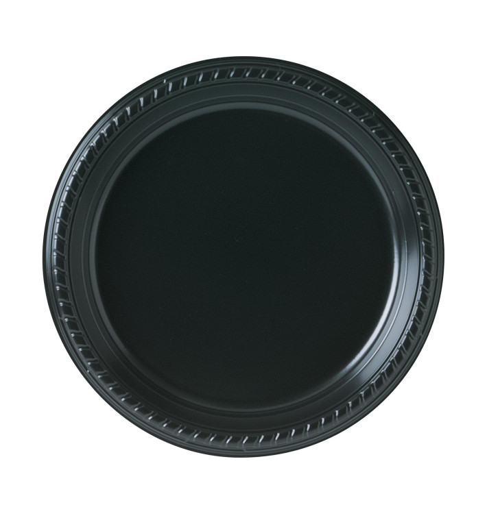 Assiette Plastique Party PS Plate Noir Ø230mm (500 Unités)