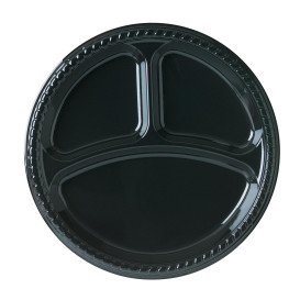 Assiette Plastique Party PS Plate Noir 3C Ø260mm (25 Unités)