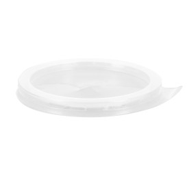 Plastic PS Deksel met rietsleuf Easen Open transparant Plat Ø8cm (1000 stuks)