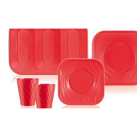 Plastic PP beker "X-Table" rood 320ml (128 stuks)