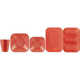 Assiette Plastique PP "X-Table" Orange 230mm (8 Utés)