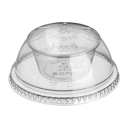 Dôme avec Coupe PET Cristal "Press&Dress" Ø9,2cm (50 Utés)