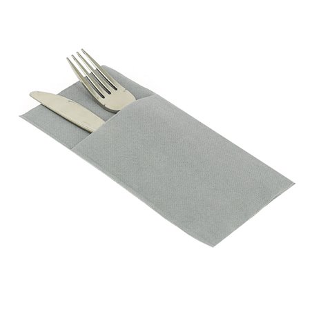 Serviette Kangourou en Airlaid 40x40cm Gris (30 Utés)