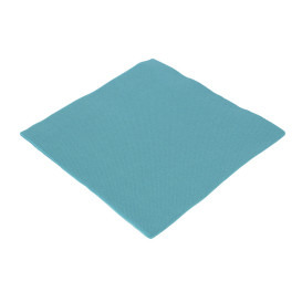 Serviette Papier Molletonnée Turquoise 40x40cm (50 Utés)