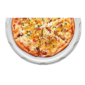 Assiette Plastique à Pizza PS Blanche 320mm (100 Unités)