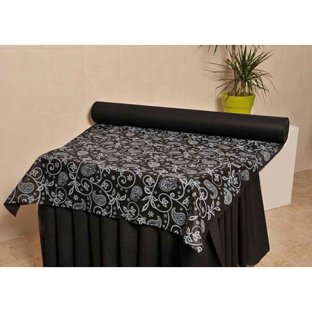 Nappe Rouleau PP Non Tissé Noir "Cachemire" 1,2x50m 50g (6 Utés)