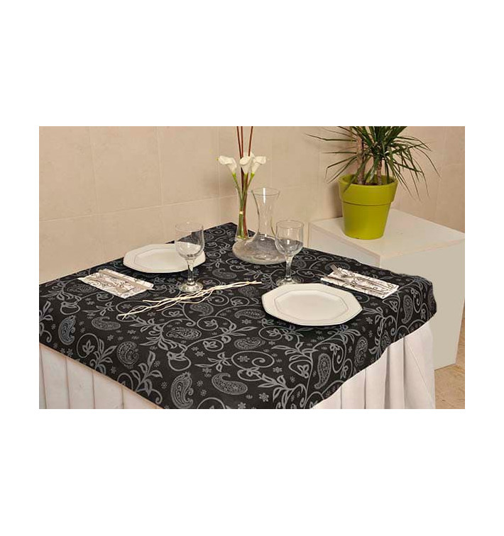 Nappe PP Non-Tissé  Noir "Cachemire" 120x120cm (150 Utés)