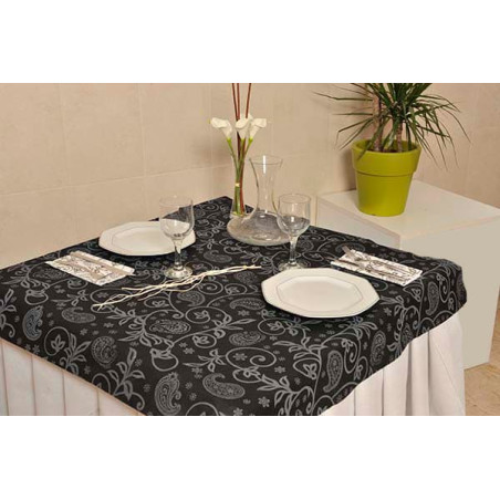 Nappe PP Non-Tissé  Noir "Cachemire" 120x120cm (150 Utés)