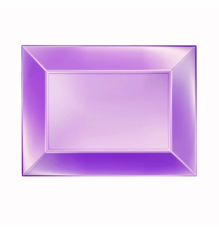 Plateau Plastique Violet Nice Pearl PP 280x190mm (12 Utés)