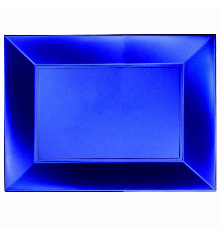 Plateau Plastique Bleu Nice Pearl PP 345x230mm (6 Utés)