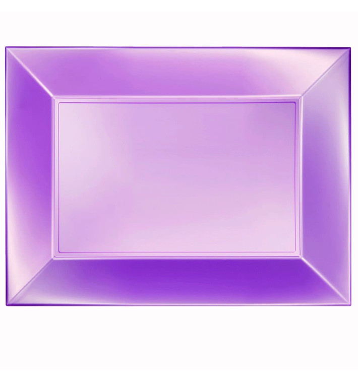 Plateau Plastique Violet Nice Pearl PP 345x230mm (6 Utés)