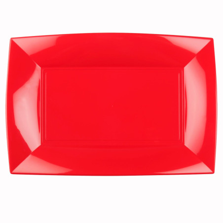 Plateau Plastique Rouge Nice PP 345x230mm (60 Utés)