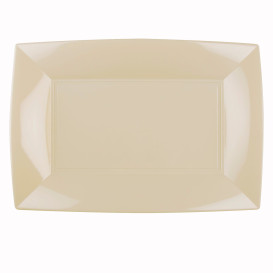 Plastic dienblad microgolfbaar crème "Nice" 34,5x23cm (6 stuks) 