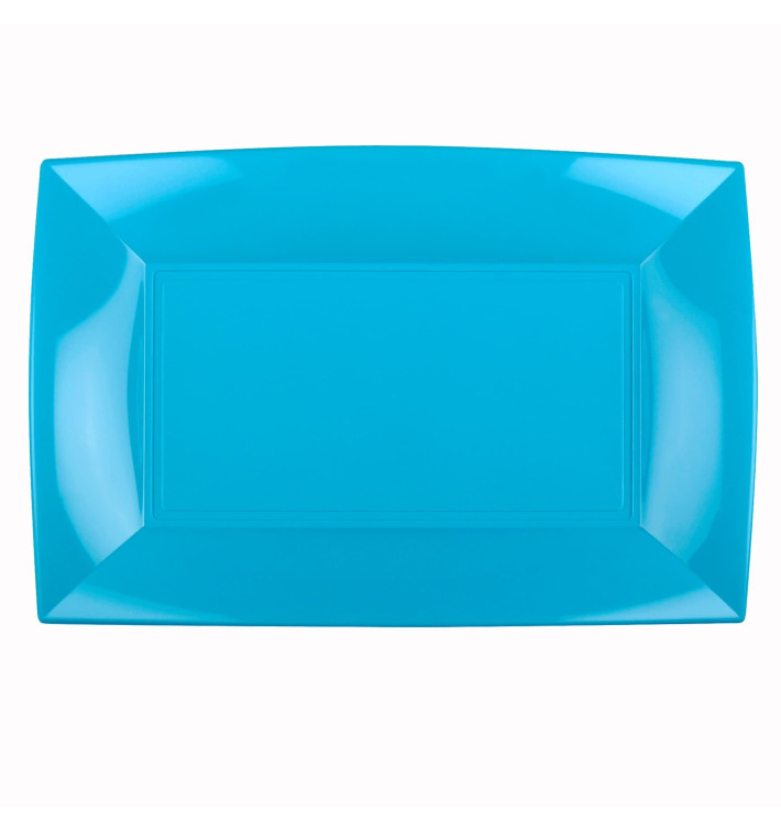 Plateau Plastique Turquoise Nice PP 345x230mm (60 Utés)