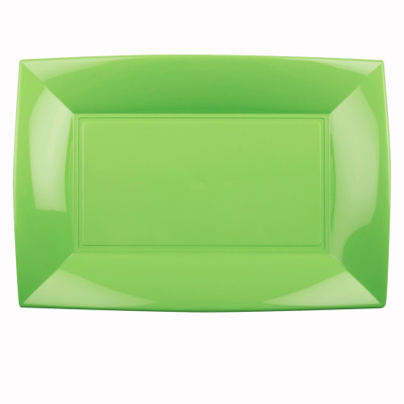 Plateau Plastique Vert citron Nice PP 345x230mm (60 Utés)