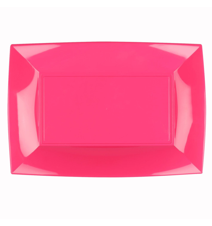 Plateau Plastique Fuchsia Nice PP 345x230mm (6 Utés)