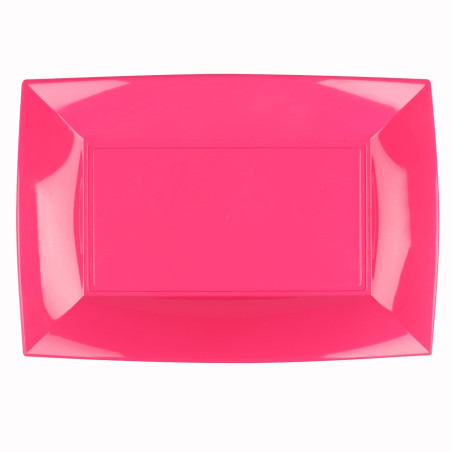 Plateau Plastique Fuchsia Nice PP 345x230mm (6 Utés)