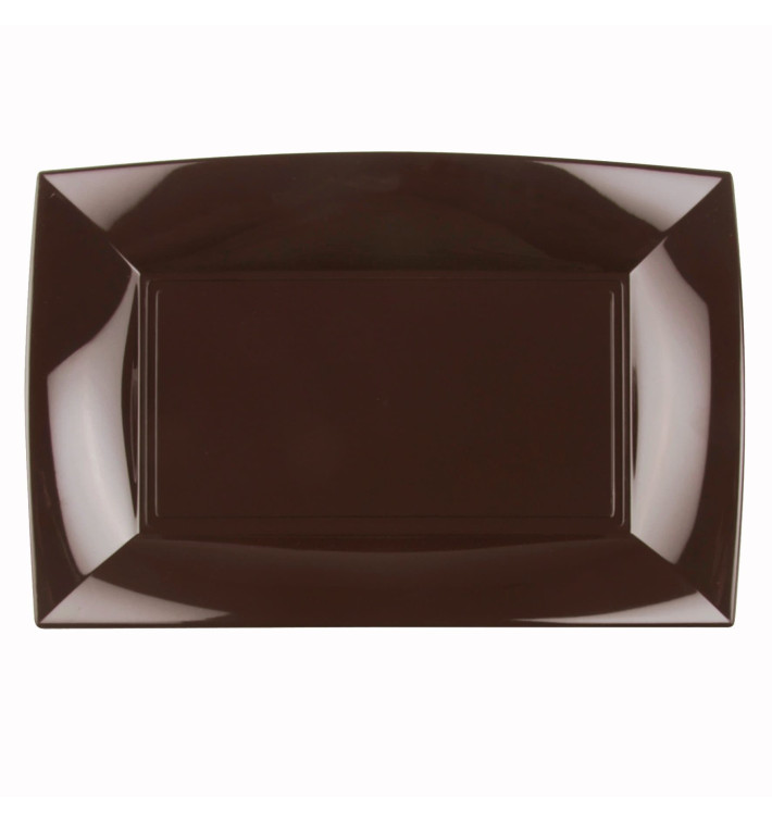 Plateau Plastique Marron Nice PP 345x230mm (6 Utés)