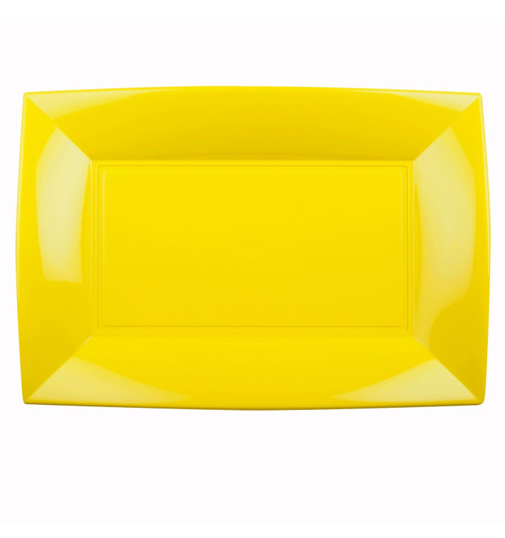 Plateau Plastique Jaune Nice PP 345x230mm (6 Utés)